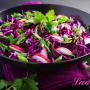 Salad with cabbage, radish and egg Fresh cabbage and radish salad